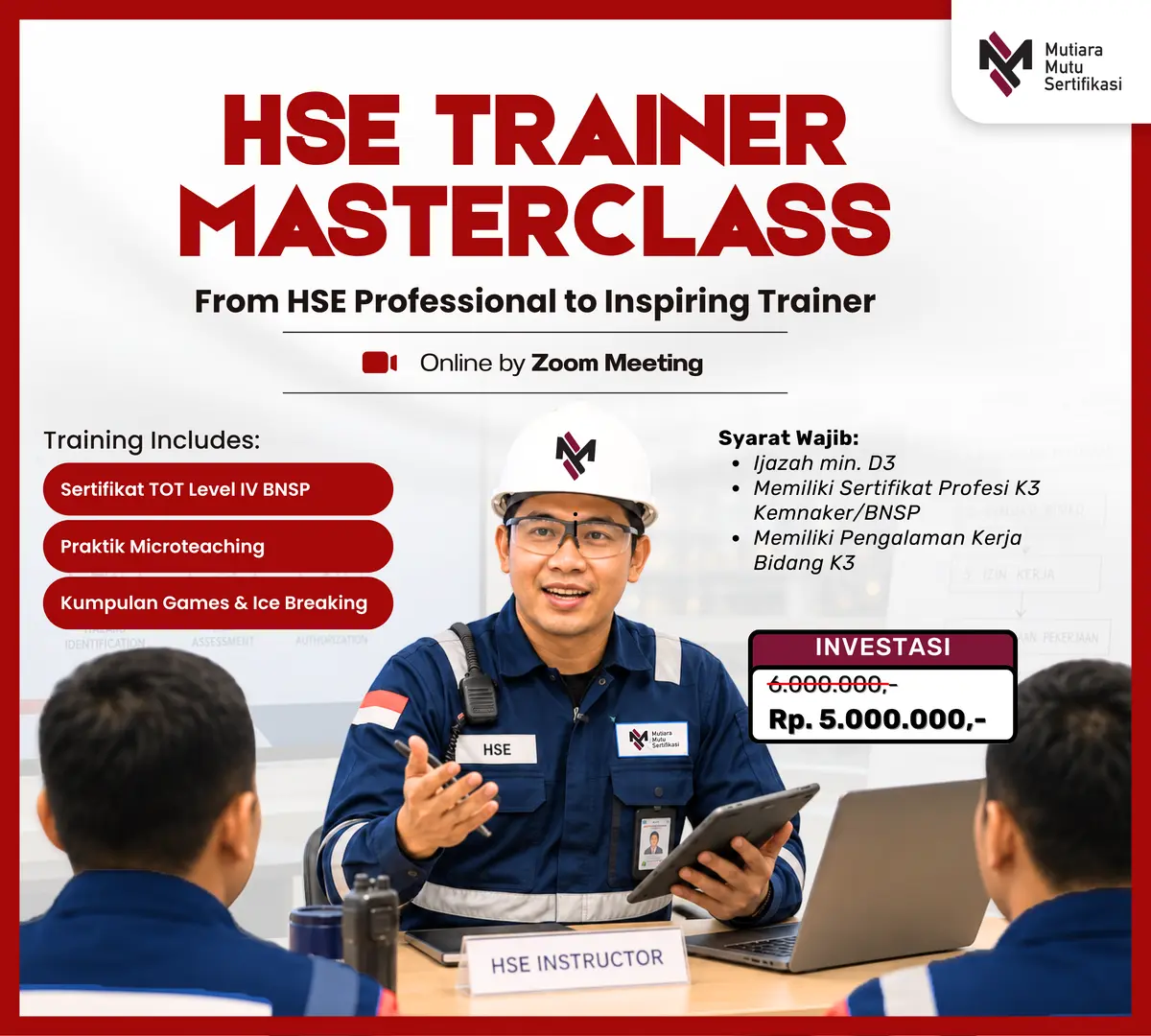 Training of Trainer Level 4 BNSP + HSE Trainer Masterclass