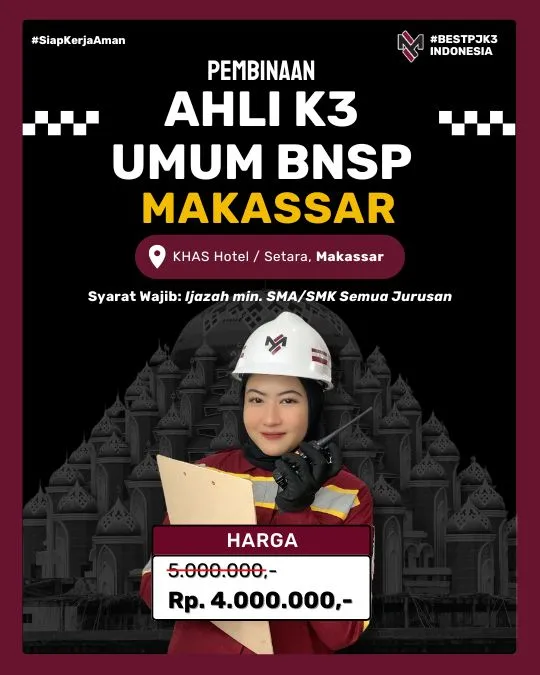 ahli k3 umum makassar bnsp