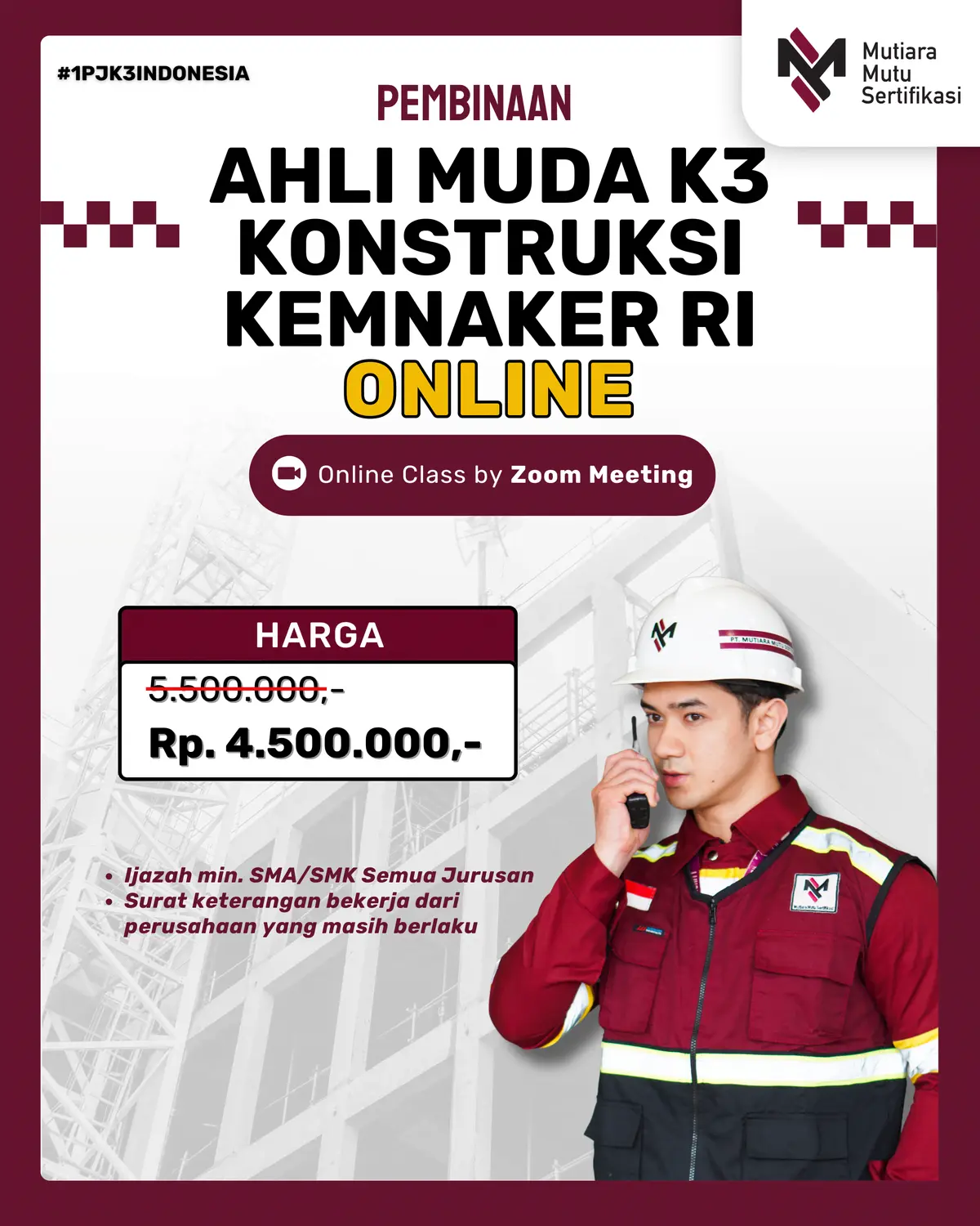 AHLI MUDA K3 KONSTRUKSI ONLINE
